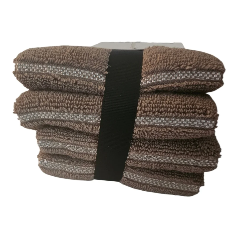 DKNY Luxury Textured Bath Towel Set Neutral taupe/beige New